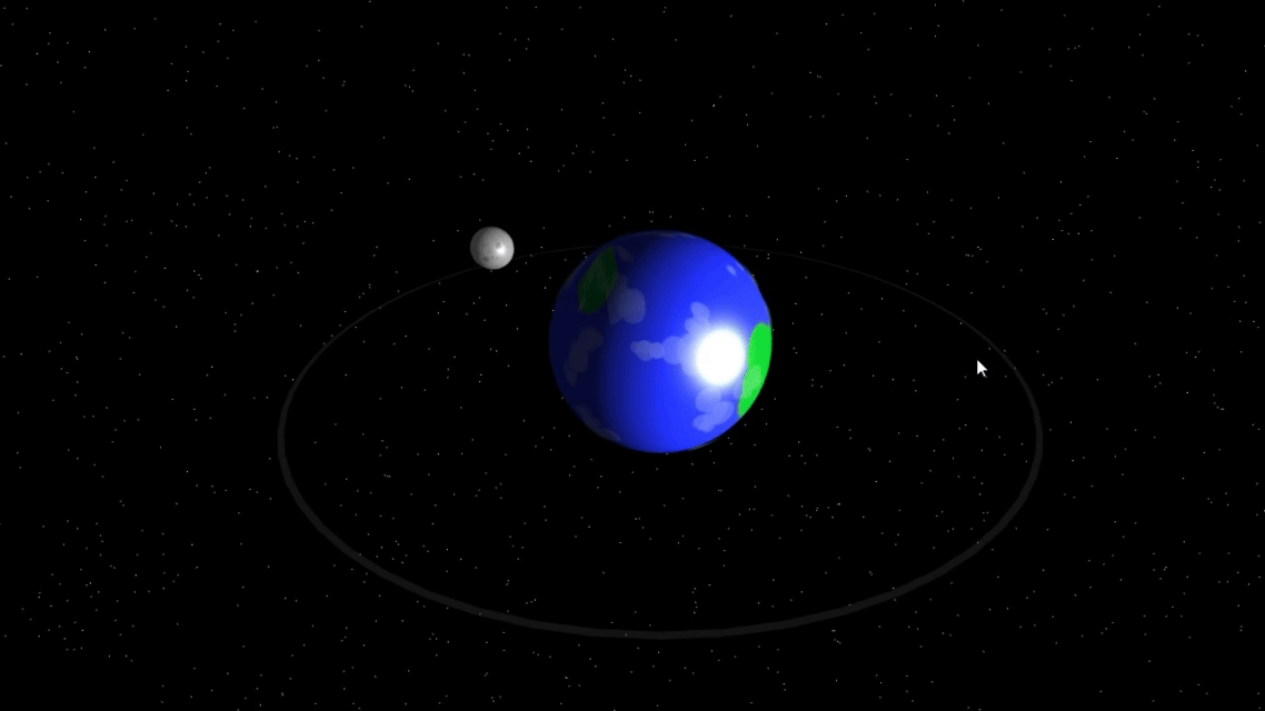 Claude 3.7 Sonnet 生成 3D 地月系统模拟
