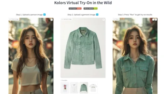 效果极为出色的 AI 换衣模型：Kolors Virtual Try-On