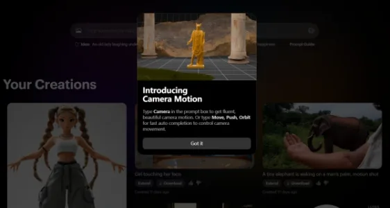 Luma v1.6 终于可以手动设置镜头运动方式了