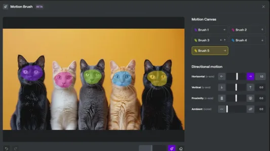 Runway 多方向运动笔刷功能