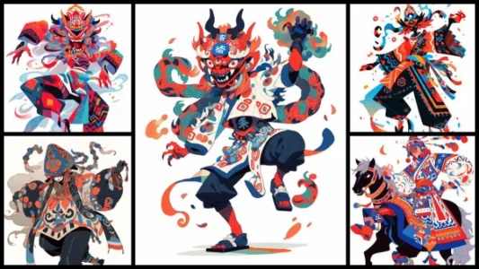 AI 创意绘画：皮影人物