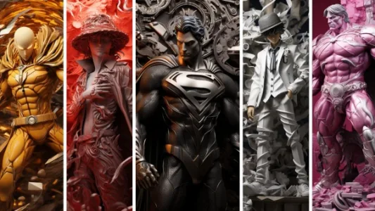 AI 创意绘画：金属质感的手办