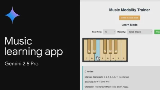 Gemini 2.5 Pro 单一提示构建完整的音乐学习 APP
