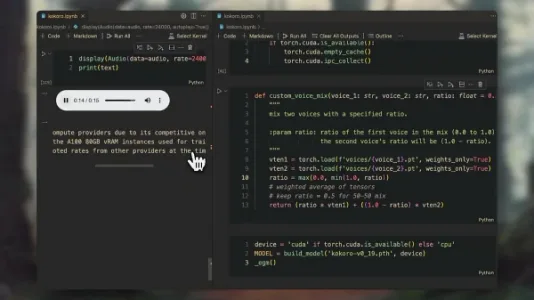 能够融合声音的小型 TTS（文本转语音）模型：Kokoro