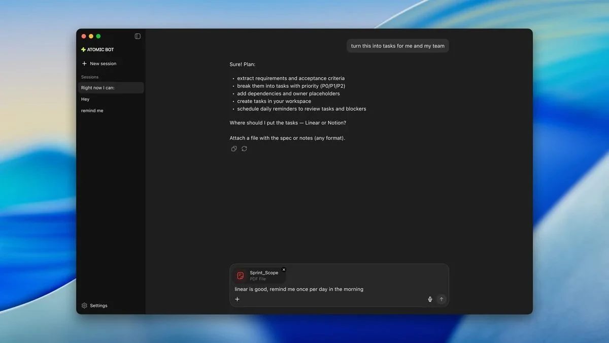 Atomic Bot 现可在电脑上运行本地 AI 模型